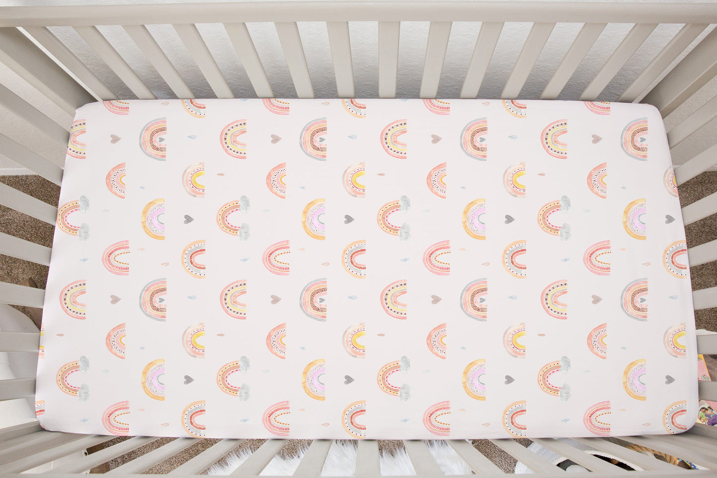 Rainbow Minky Crib Sheet, Rainbow Nursery Bedding - Cotton Rainbow