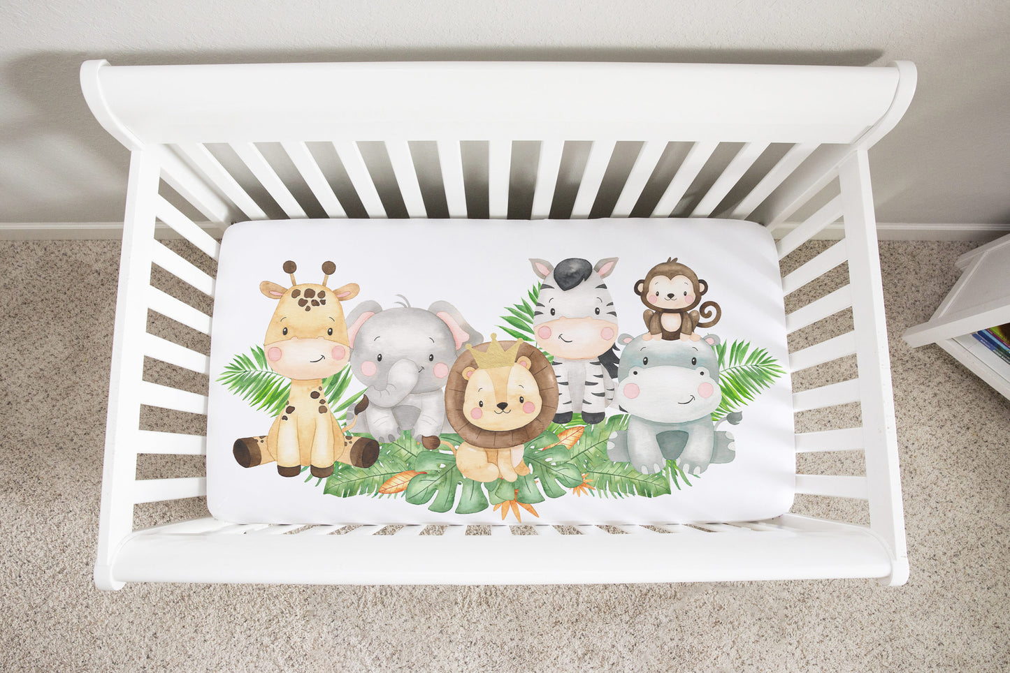 Safari Fitted Crib Sheet, Jungle Nursery Bedding - Safari Explorer