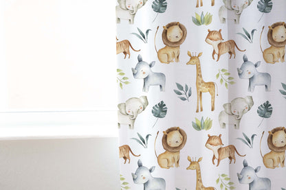 Safari Animals Curtain, Single Panel, Jungle Nursery Decor - Baby Africa