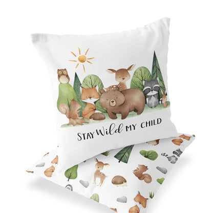 Woodland Animals Pillow cover, Woodland Nursery Decor - Tiny Woodland