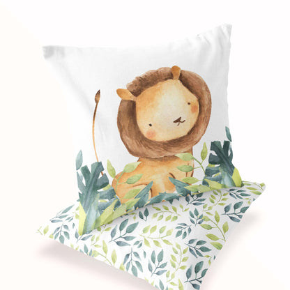 Lion Pillow Cover, Safari Nursery Decor - Baby Africa