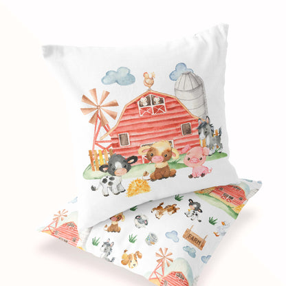 Farm Animals pillow cover, Barndyard nursery decor - Farm Babies