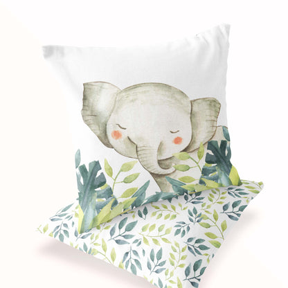 Elephant Pillow Cover, Safari Nursery Decor - Baby Africa