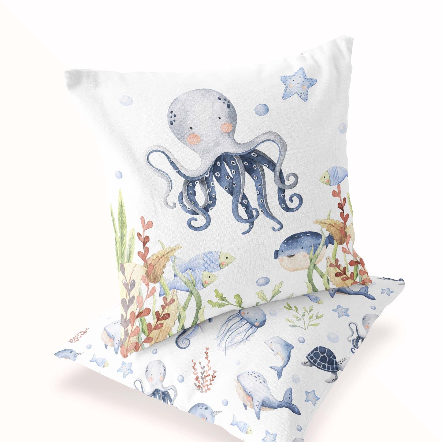 Octopus Pillow COVER, Under the sea nursery bedding - Little Ocean