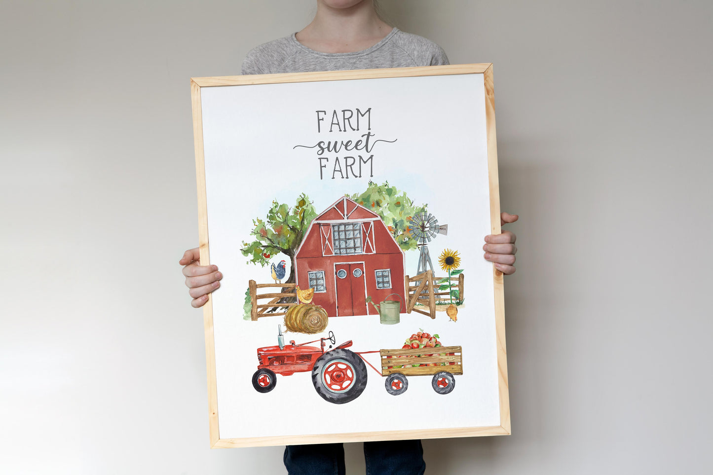 Farm sweet farm, PRINTABLE Farm Wall Art, Farmhouse Nursery Print