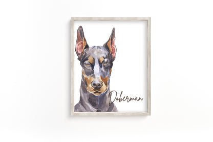Doberman Pinscher Wall Art, Dog Nursery Print