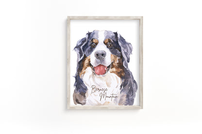 Bernese Mountain Dog PRINTABLE Puppy Wall Art, Dog Nursery Print