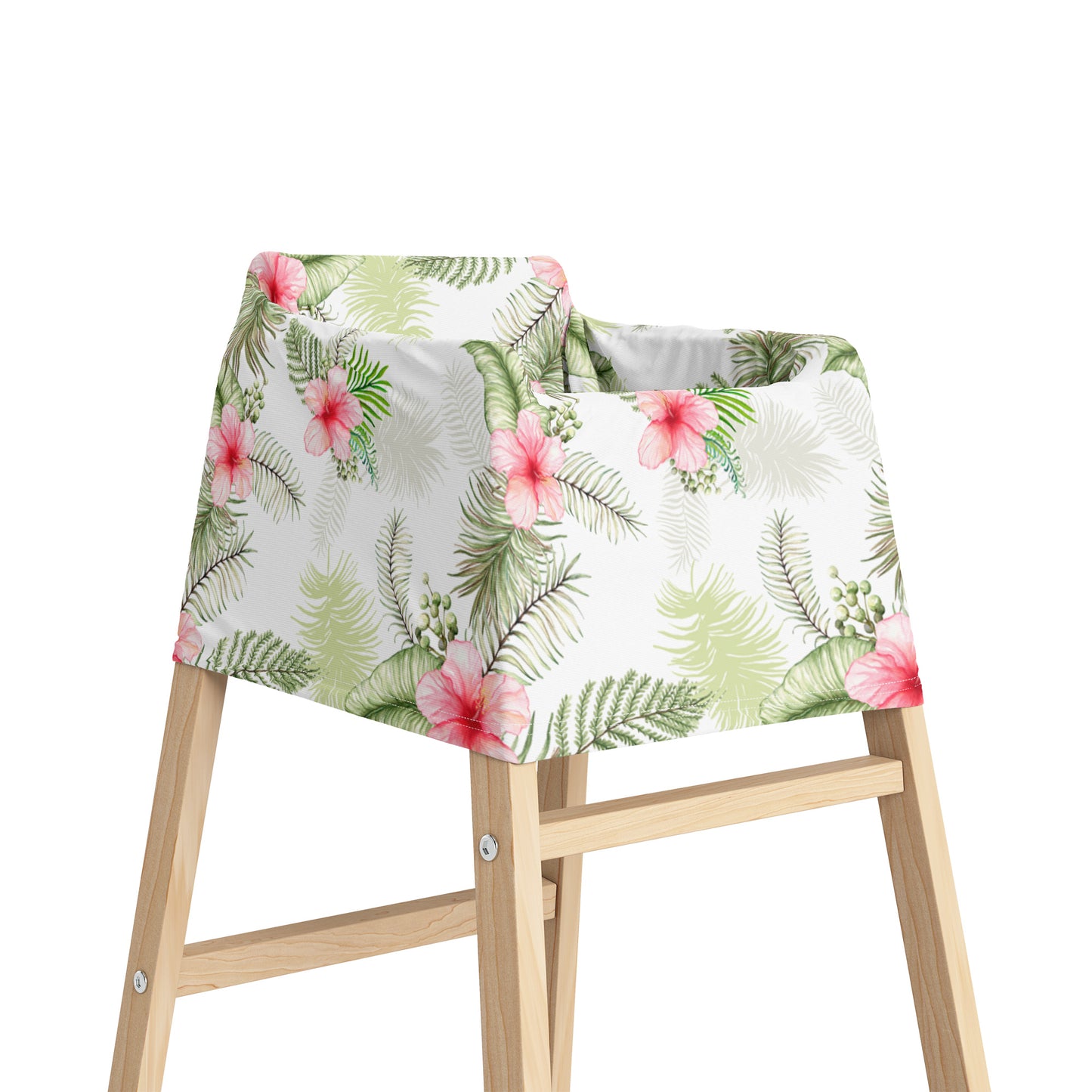 White Tropical Leaves Car Seat Cover, Floral Nursing Cover
