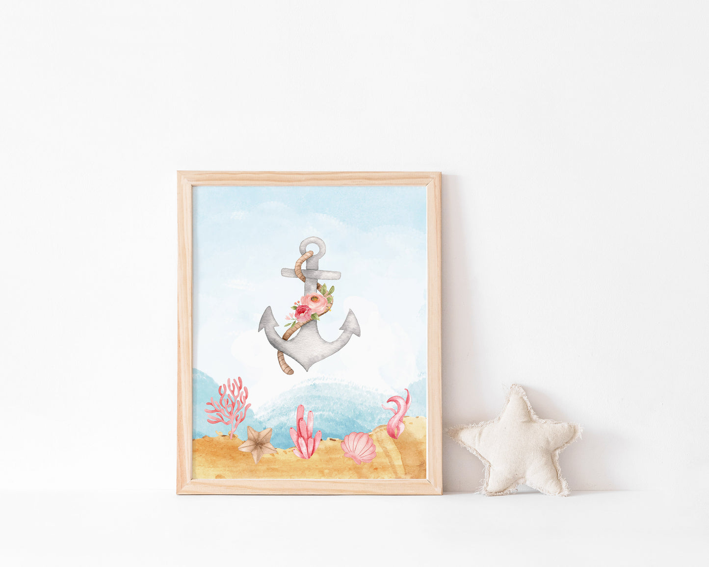 Mermaid Wall Art, Girl Under The Sea Nursery Prints - Set of 4