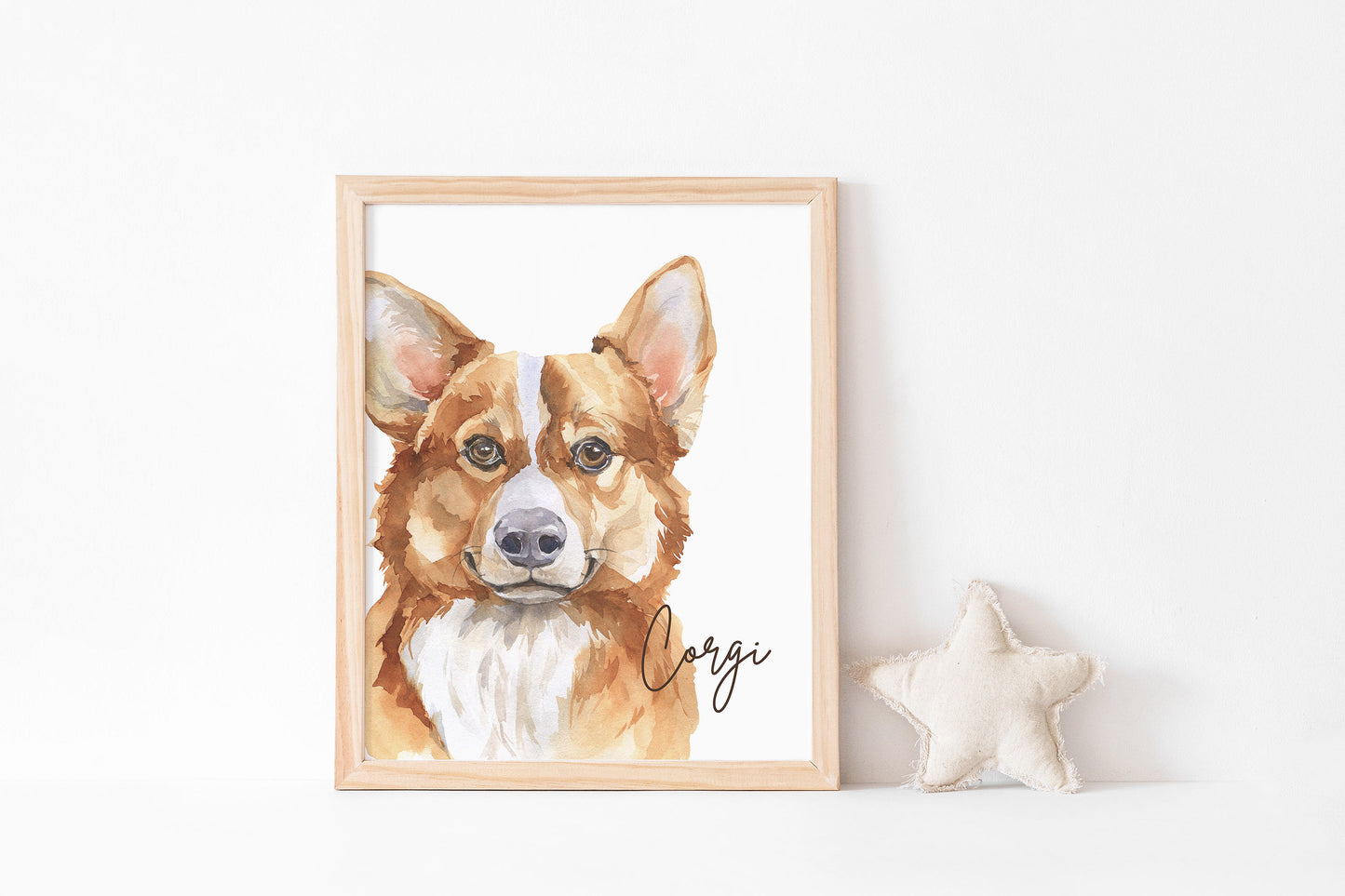 Corgi Dog Wall Art, Dog Nursery Print