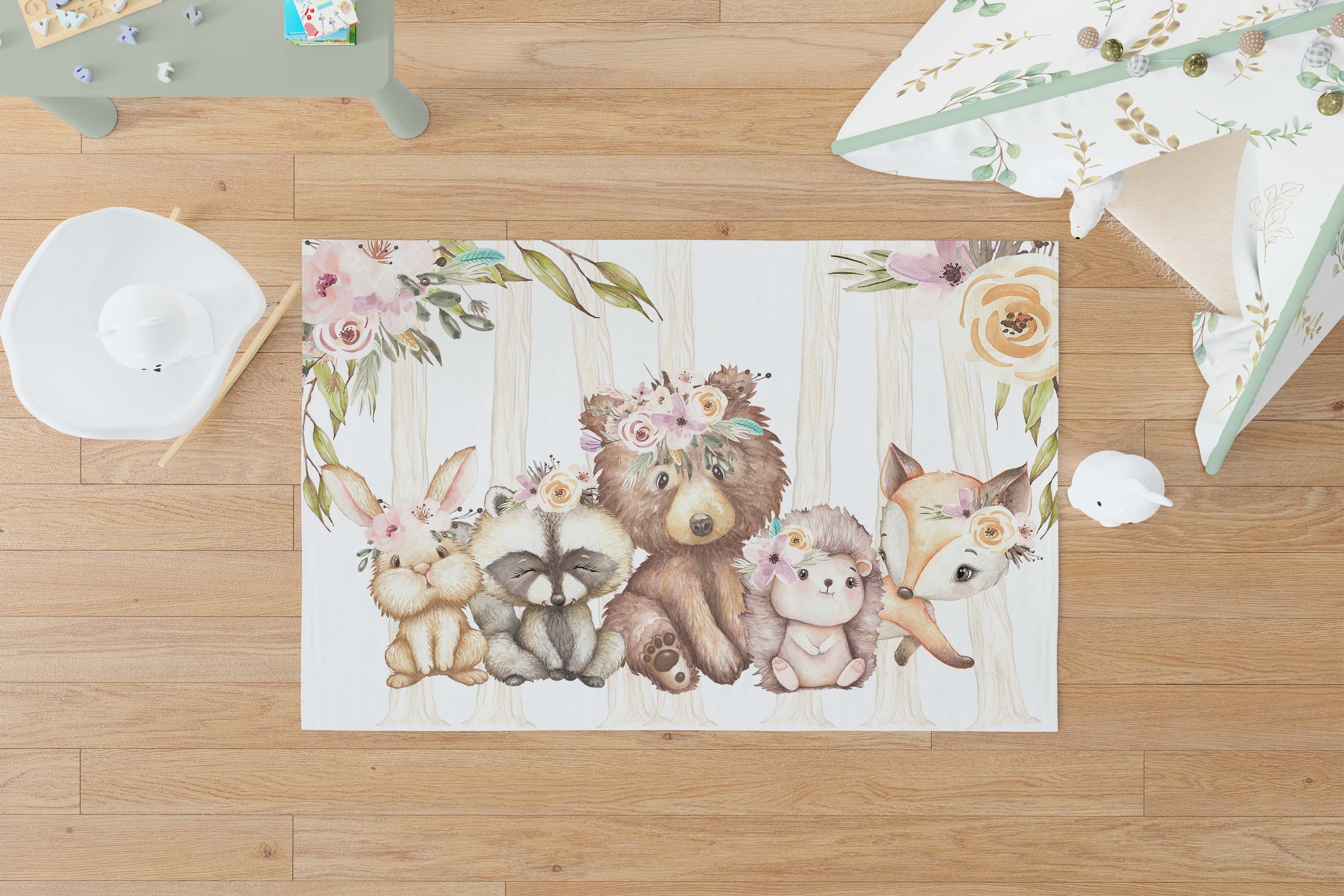 Woodland creatures best sale nursery rug