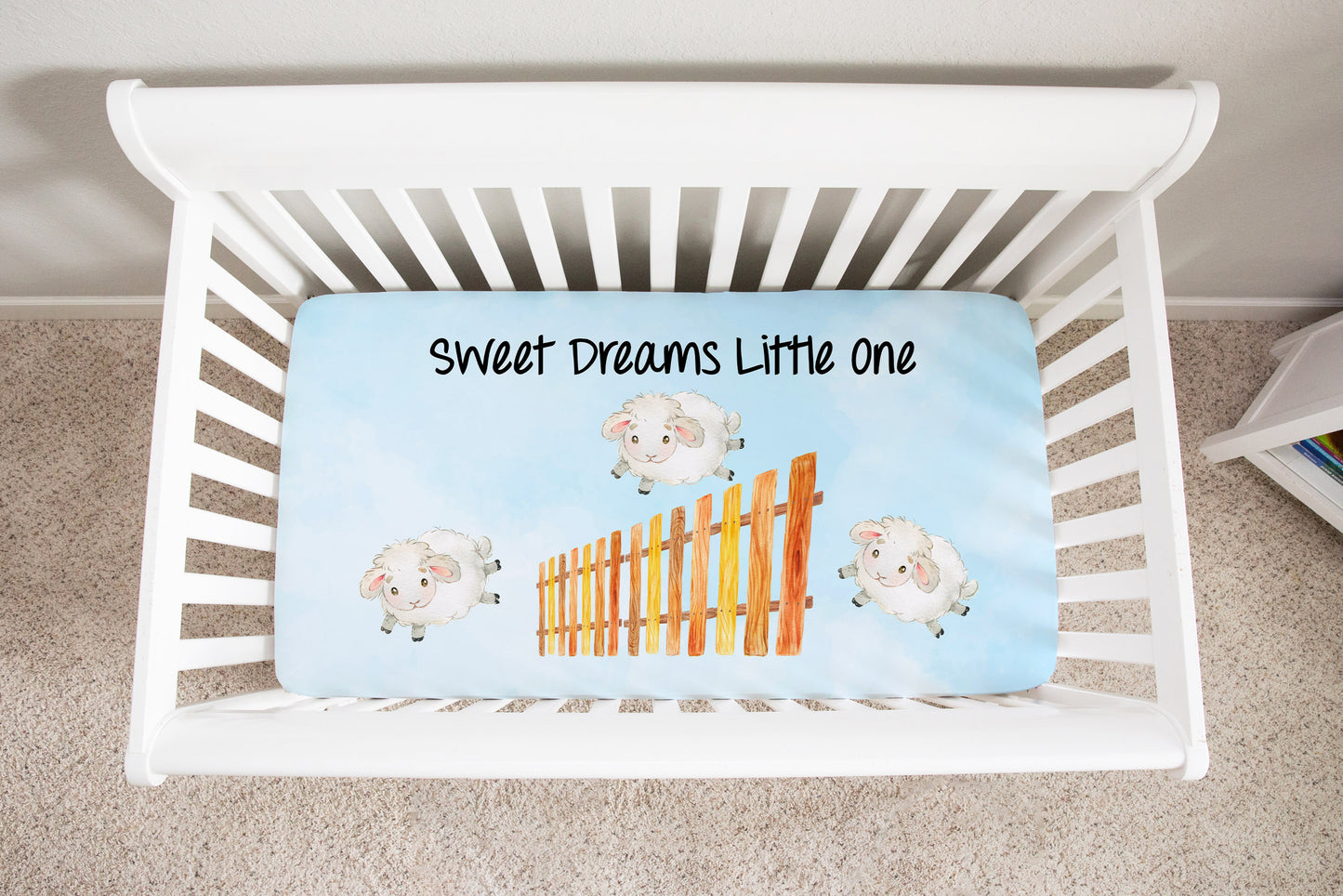 Sweet Dreams Little One Sheep Minky Crib Sheet, Farm Nursery Bedding - Farm Babies