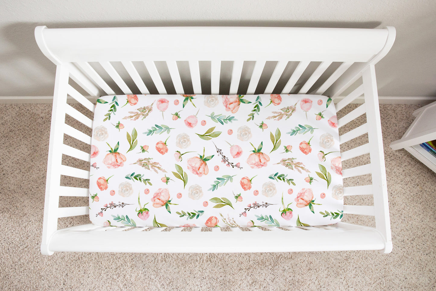 Floral Minky Crib Sheet, Baby Girl Nursery Bedding - Pastel Garden