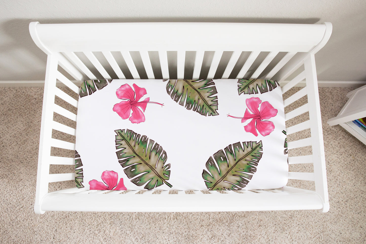 Hibiscus Crib Sheet, Floral Nursery Bedding