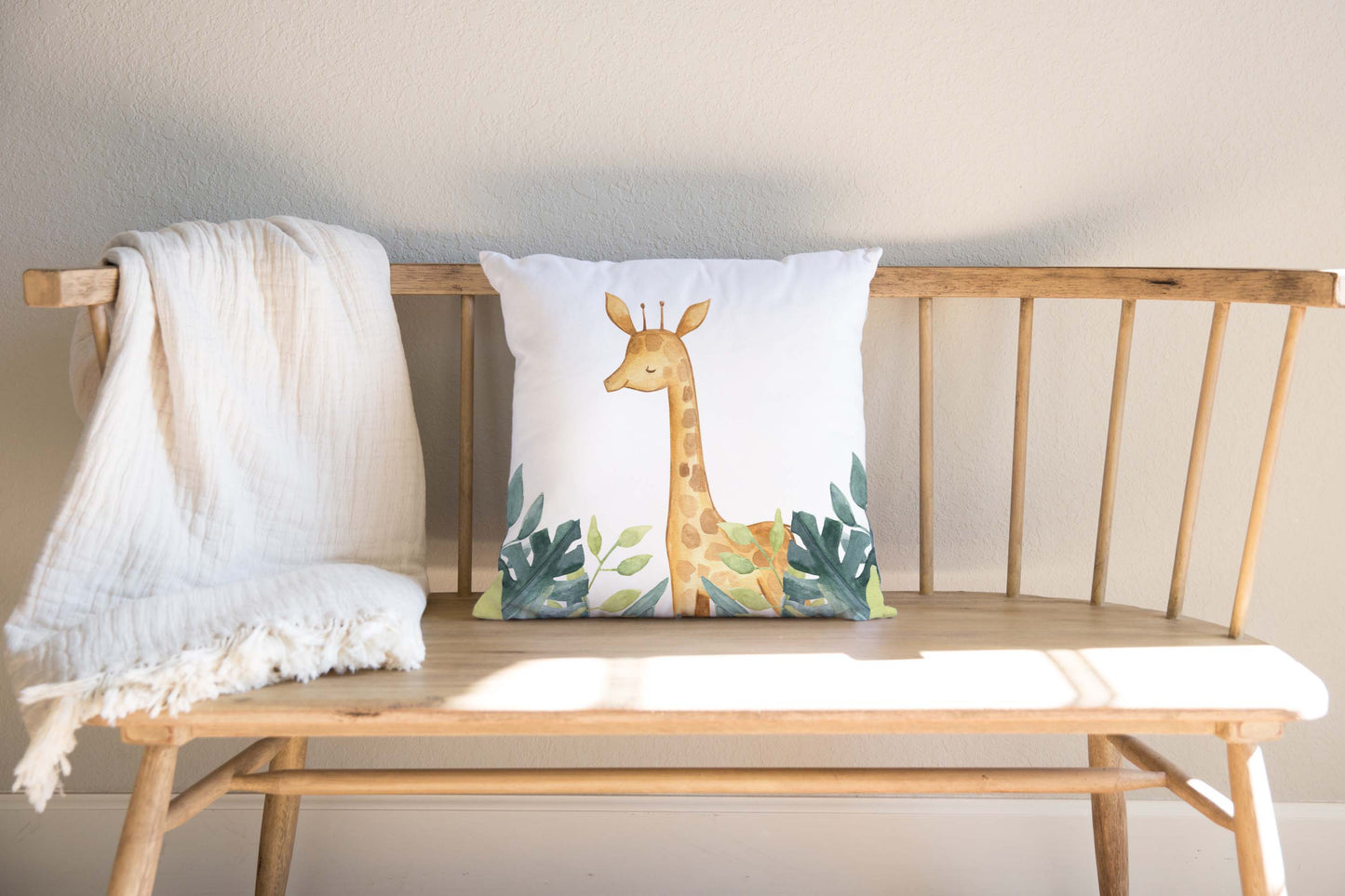 Giraffe Nursery Pillow, Safari Nursery Decor , Baby Africa