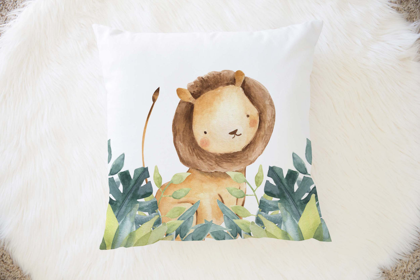 Lion Pillow Cover, Safari Nursery Decor - Baby Africa