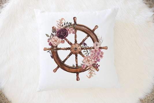 Helm Pillow, Nautical Nursery Decor - Nautical Bloom