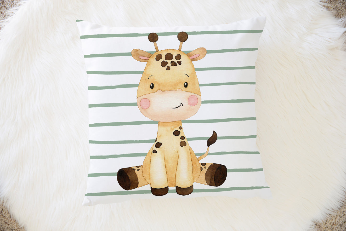 Giraffe Pillow, Jungle Nursery Decor - Safari Explorer
