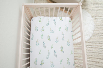 Botanical Crib Sheet, Greenery Nursery Bedding