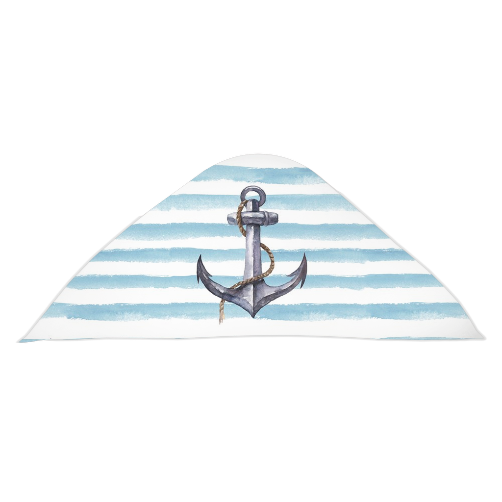Striped Anchor Baby Towel, Nautical Baby Boy Towel -  Nautical Blue