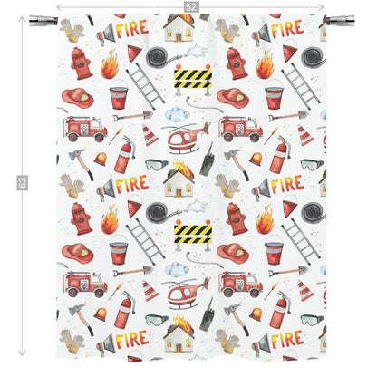 Fireman Curtain, Single Panel, Firefighter nursery decor - Little Hero