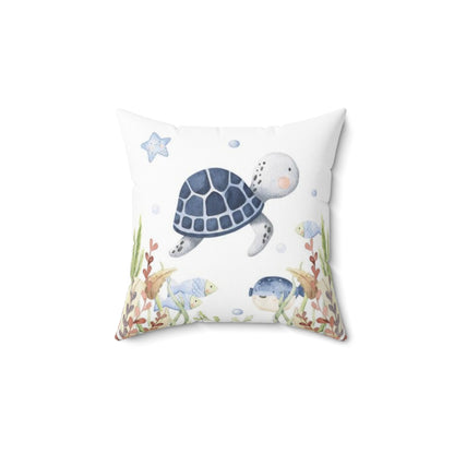 Turtle Pillow COVER, Under the sea nursery bedding - Little Ocean