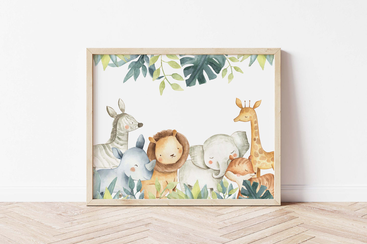Safari Animals Wall Art, Jungle Nursery Print - Baby Africa