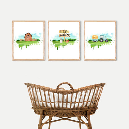 Set x3 PRINTABLE Farm Nursery Wall Art, DIGITAL Prints - Morgan's Farm