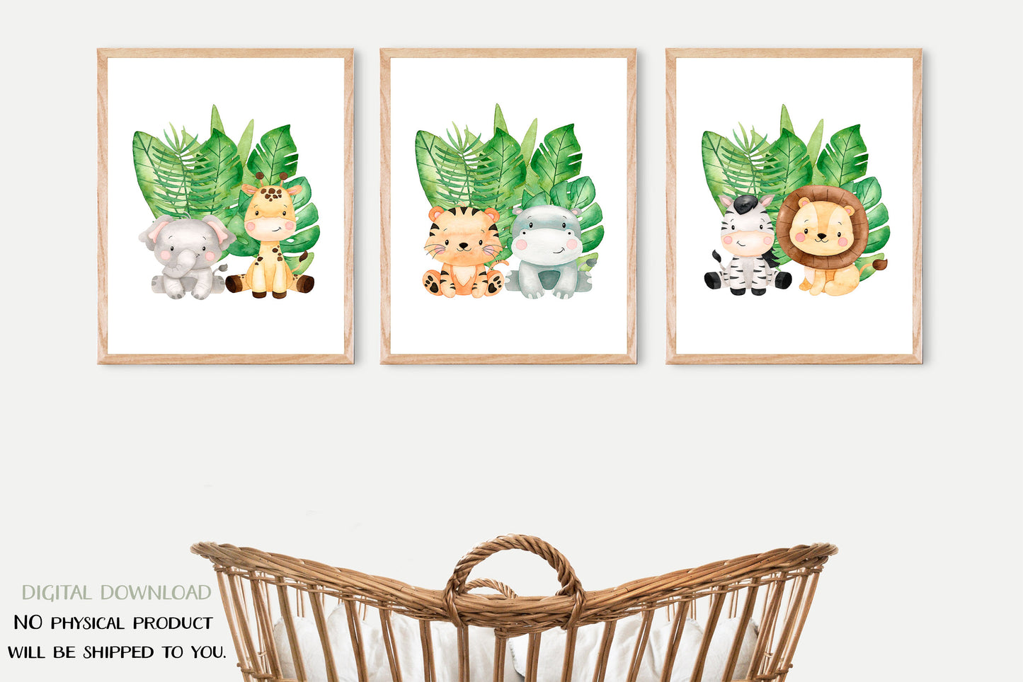 Set of 3 PRINTABLE Safari Wall Art, Jungle Nursery Prints - Safari Explorer